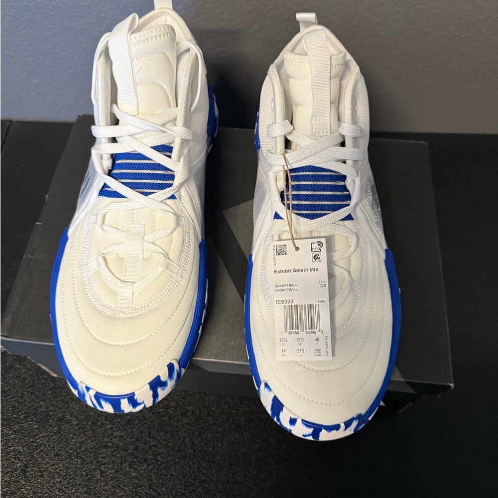 Adidas Exhibit Select Mid Women’s Basketball Shoes – White/Royal Blue (Size 14 - Picture 10 of 13